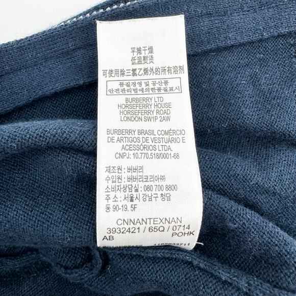 Burberry Boys Navy Zip Up Cardigan 3M Toddler Baby Infant Blue Plaid Nova Check - Picture 7 of 8